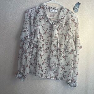 Floral Ruffle Blouse